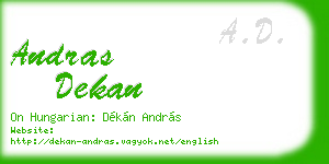 andras dekan business card